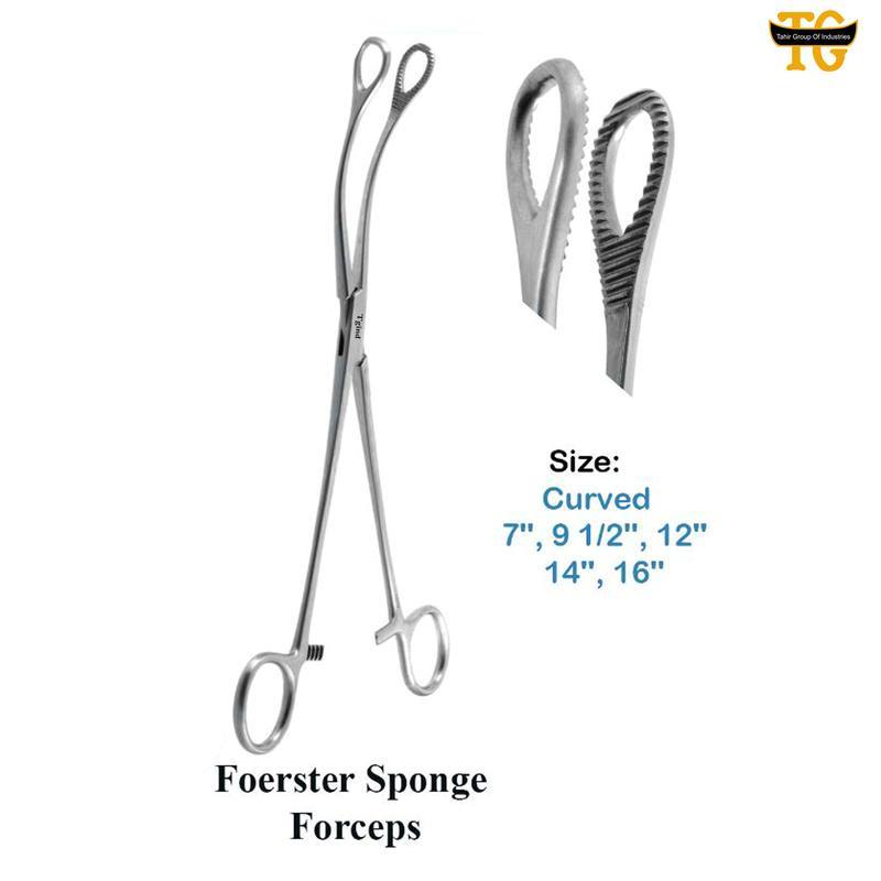 Foerster Sponge Forceps, surgical instruments, TGI's own catalog photograph