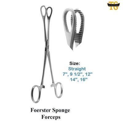 Foerster Sponge Forceps, surgical instruments, TGI's own catalog photograph