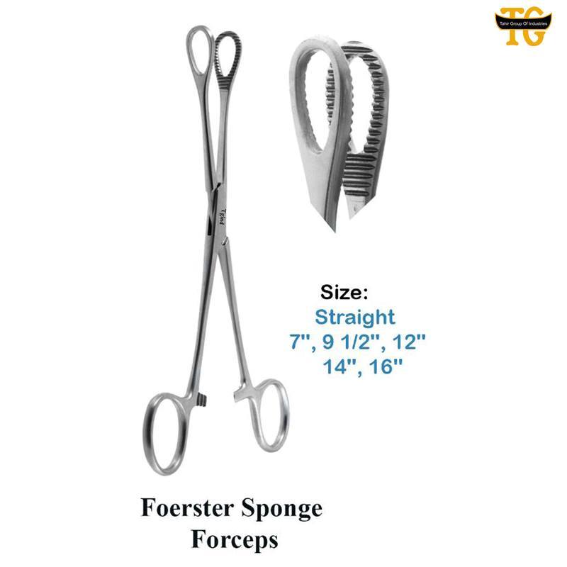 Foerster Sponge Forceps, surgical instruments, TGI's own catalog photograph