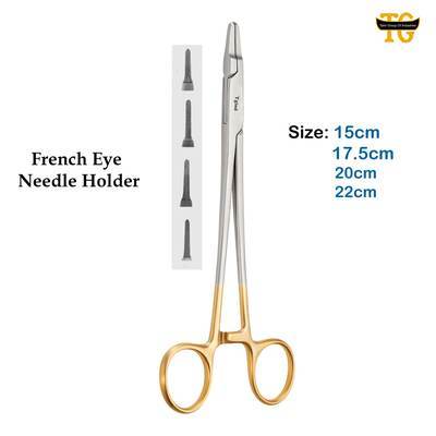 French Eye Needle Holder, surgical instruments, TGI's own catalog photograph