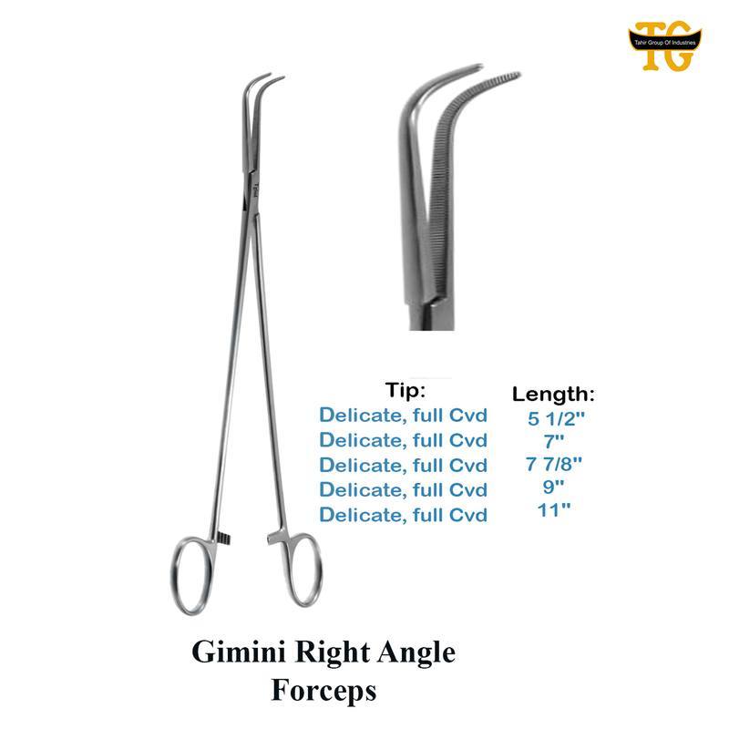 Gemini Right Angle Forceps, dental instruments, TGI's own catalog photograph