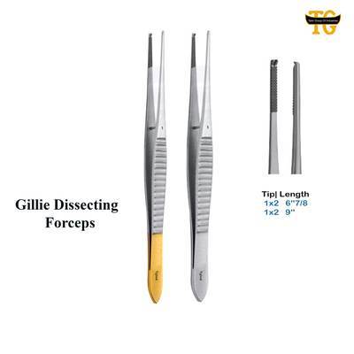 Gillie Dissecting Forceps, surgical instruments, TGI's own catalog photograph