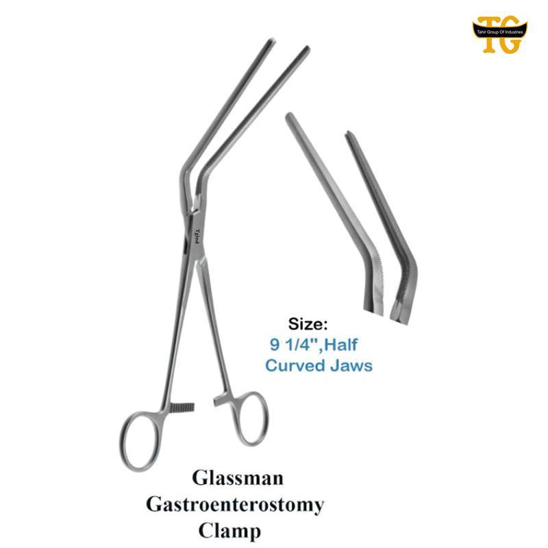 Glassman Gastroenterostomy Clamp, surgical instruments, TGI's own catalog photograph