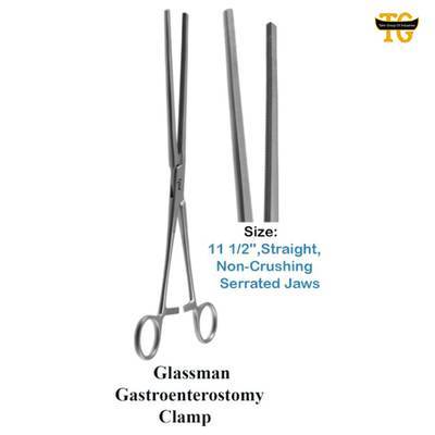 Glassman Gastroenterostomy Clamp, TGI's own catalogue photograph