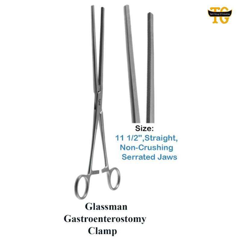 Glassman Gastroenterostomy Clamp, surgical instruments, TGI's own catalog photograph