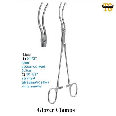 Glover Clamp, surgical instruments, TGI's own catalog photograph