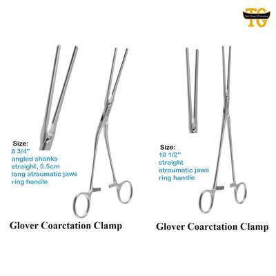 Glover Coarctation Clamp, surgical instruments, TGI's own catalog photograph