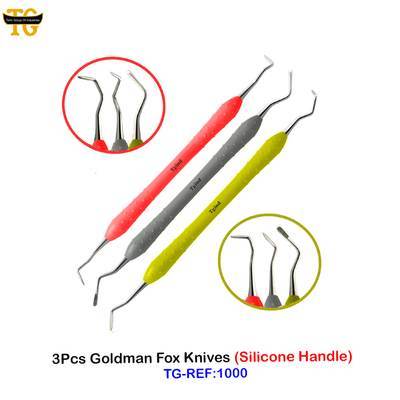 Goldman Fox Knives Set, dental instruments, TGI's own catalog photograph
