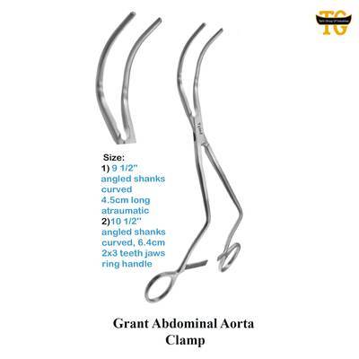 Grant Aorta Clamp, surgical instruments, TGI's own catalog photograph
