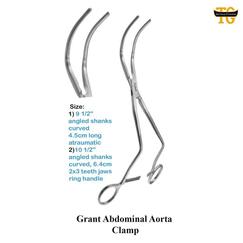 Grant Aorta Clamp, surgical instruments, TGI's own catalog photograph