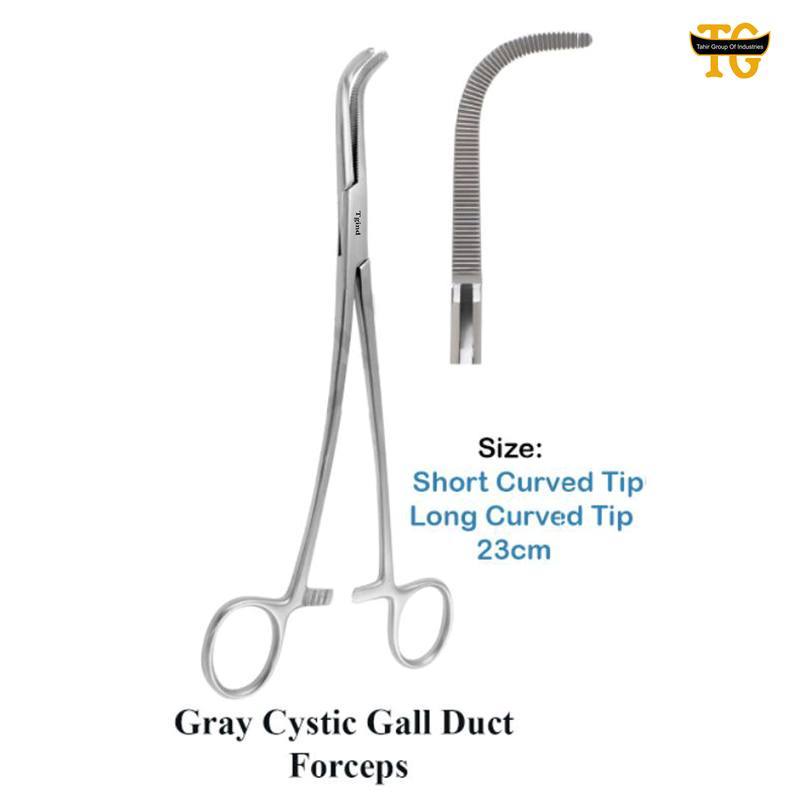 Gray Cystic Clamp, surgical instruments, TGI's own catalog photograph