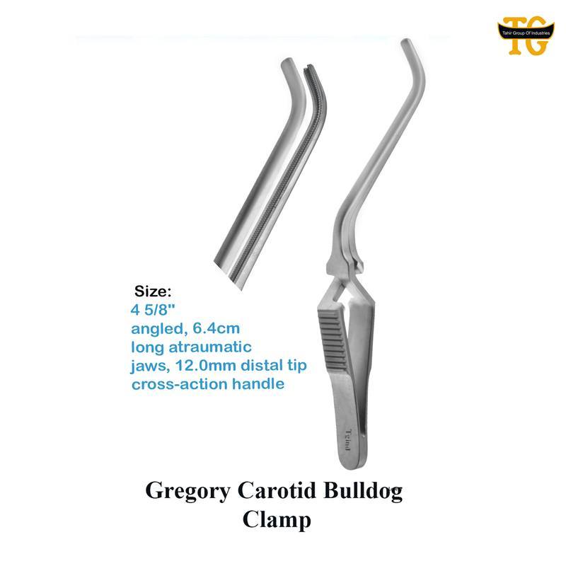 Gregory Carotid Bulldog Clamp, surgical instruments, TGI's own catalog photograph