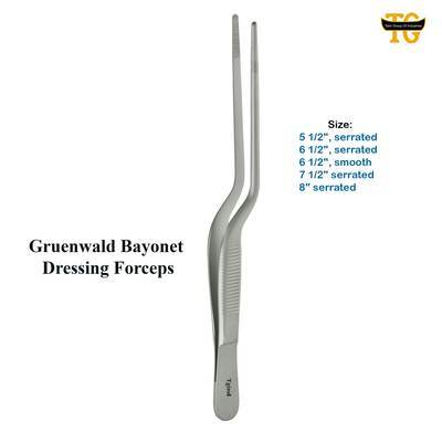 Gruenwald Bayonet Forceps, surgical instruments, TGI's own catalog photograph