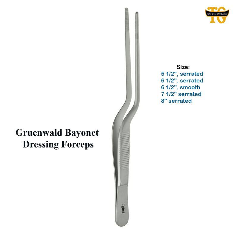 Gruenwald Bayonet Forceps, surgical instruments, TGI's own catalog photograph
