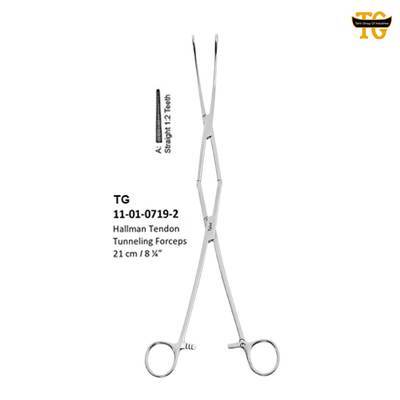 Hallman Tendon Forceps, orthopedic instruments, TGI's own catalog photograph