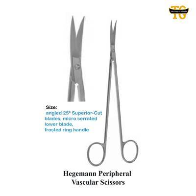 Hegemann Peripheral Vascular Scissors, surgical instruments, TGI's own catalog photograph