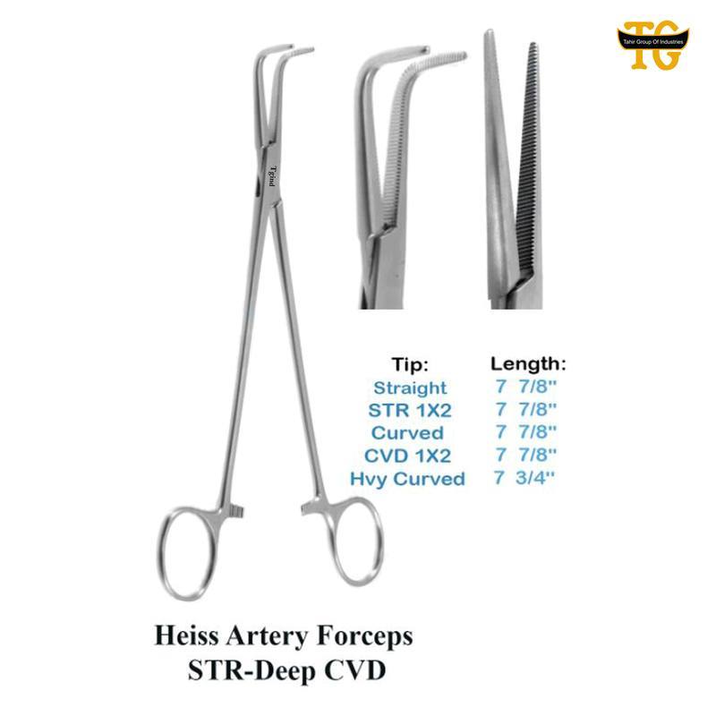 Heiss Artery Forceps, surgical instruments, TGI's own catalog photograph