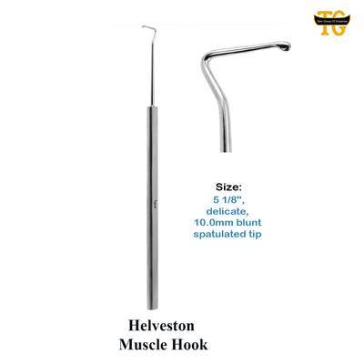 Helveston Muscle Hook, surgical instruments, TGI's own catalog photograph