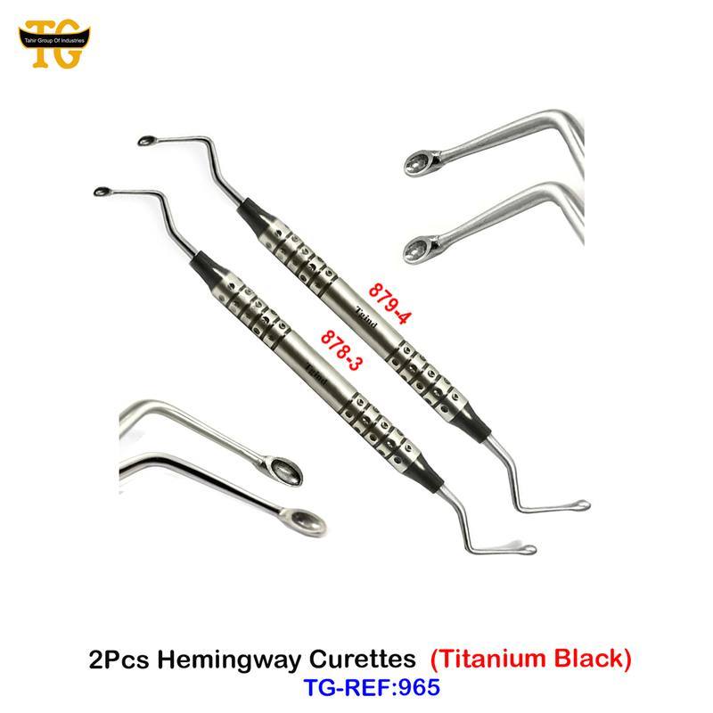 2Pcs Hemingway Curettes (Titanium Black), dental instruments, TGI's own catalog photograph