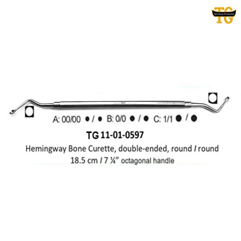 Hemingway Bone Curette, double-ended, round / round, orthopedic instruments, TGI's own catalog photograph