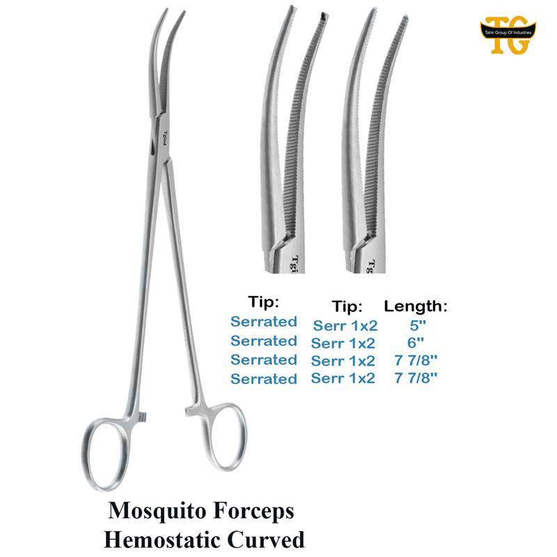 Mosquito Forceps Hemostatic Curved, surgical instruments, TGI's own catalog photograph