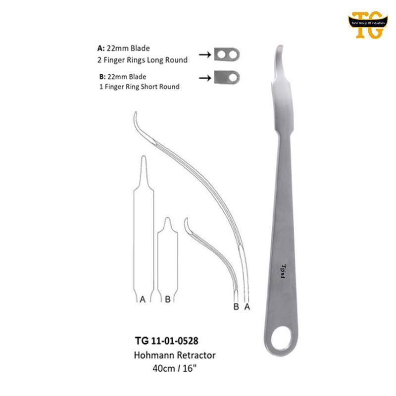 Hohmann Retractor, orthopedic instruments, TGI's own catalog photograph