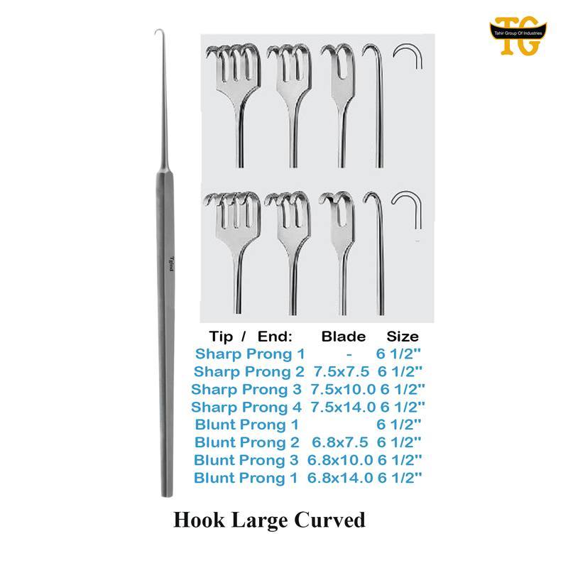 Hook Large Curved, surgical instruments, TGI's own catalog photograph