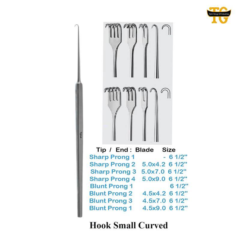Hook Small Curved, surgical instruments, TGI's own catalog photograph