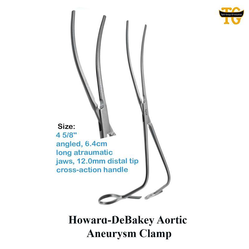 Howard-DeBakey Aortic Aneurysm Clamp, surgical instruments, TGI's own catalog photograph