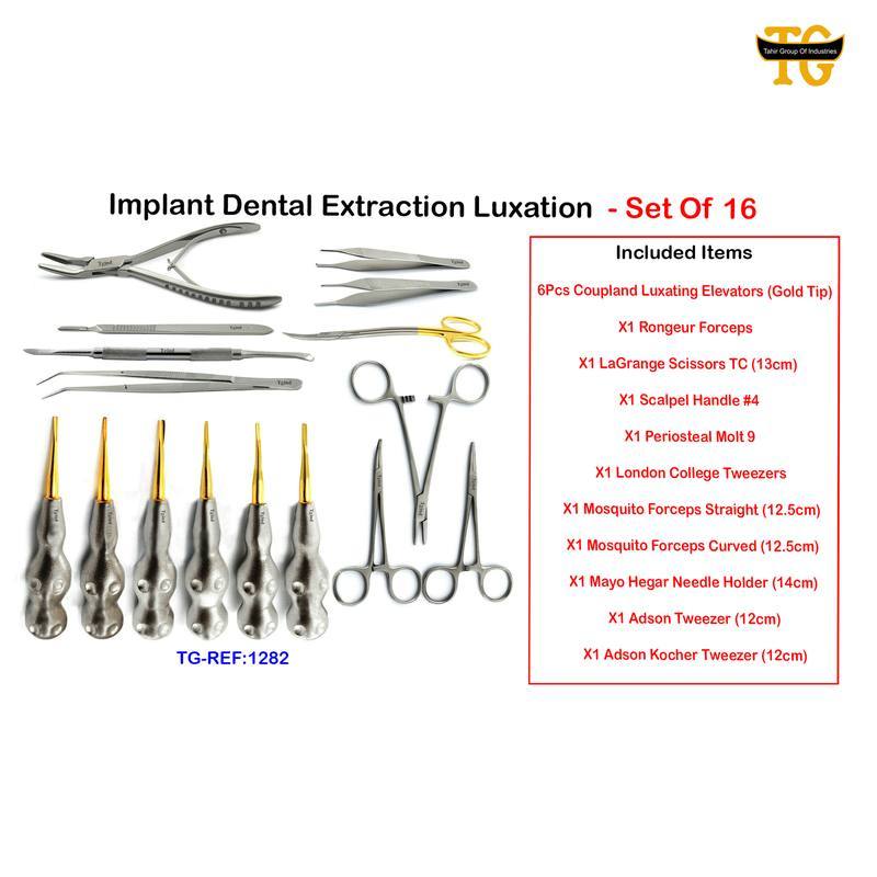 Implant Dental Extraction Luxation - Set Of 16, dental instruments, TGI's own catalog photograph