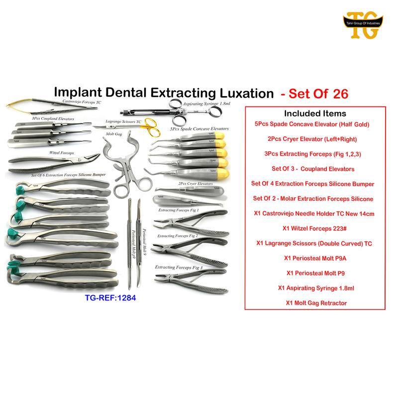 Implant Dental Extracting Luxation - Set Of 26, dental instruments, TGI's own catalog photograph