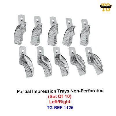 Partial Impression Trays Non-Perforated, dental instruments, TGI's own catalog photograph
