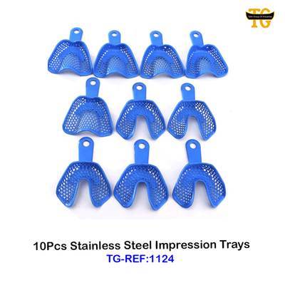 10Pcs Stainless Steel Impression Trays, dental instruments, TGI's own catalog photograph