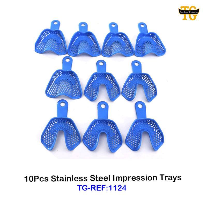 10Pcs Stainless Steel Impression Trays, dental instruments, TGI's own catalog photograph