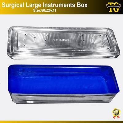 Surgical Large Instruments Box, hollowware and sterilization boxes, TGI's own catalog photograph
