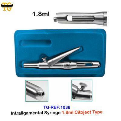 Intraligamental Syringe, dental instruments, TGI's own catalog photograph