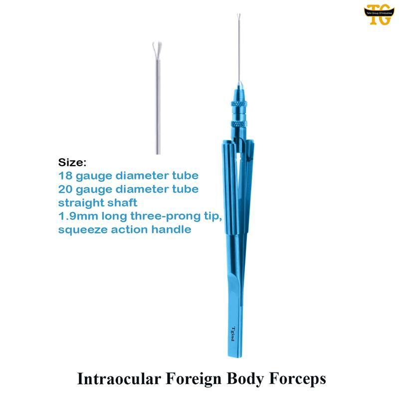 Intraocular Foreign Body Forceps, surgical instruments, TGI's own catalog photograph