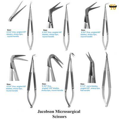 Jacobson Microsurgical Scissors, surgical instruments, TGI's own catalog photograph