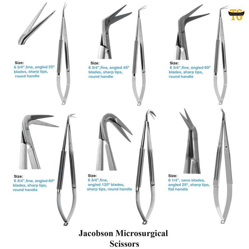 Jacobson Microsurgical Scissors, surgical instruments, TGI's own catalog photograph