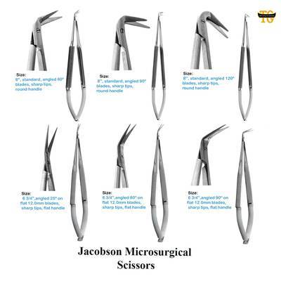 Jacobson Microsurgical Scissors, surgical instruments, TGI's own catalog photograph