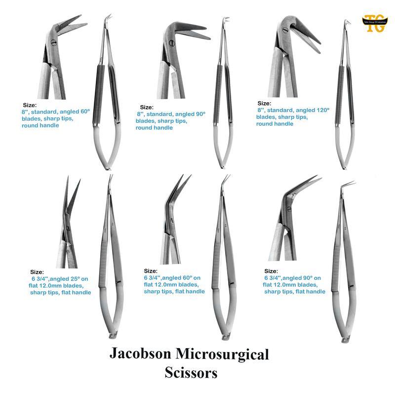 Jacobson Microsurgical Scissors, surgical instruments, TGI's own catalog photograph