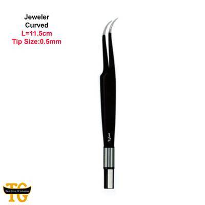 Jeweler Forceps Curved, electrosurgical instruments, TGI's own catalog photograph