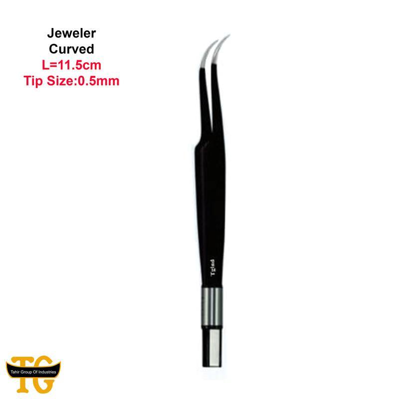 Jeweler Forceps Curved, electrosurgical instruments, TGI's own catalog photograph