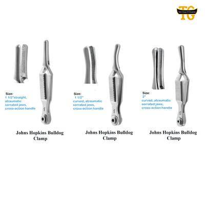 John Hopkin Bulldog Clamp, surgical instruments, TGI's own catalog photograph