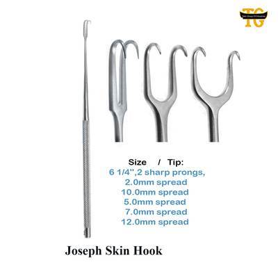 Joseph Skin Hook, surgical instruments, TGI's own catalog photograph