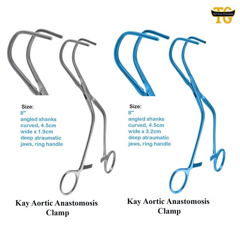 Kay Aortic Clamp, surgical instruments, TGI's own catalog photograph