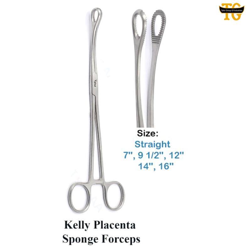 Kelly Placenta Sponge Forceps, gynecology instruments, TGI's own catalog photograph