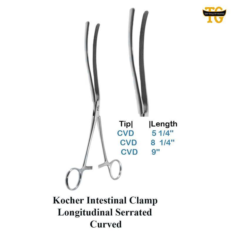 Kocher Intestinal Clamp, surgical instruments, TGI's own catalog photograph