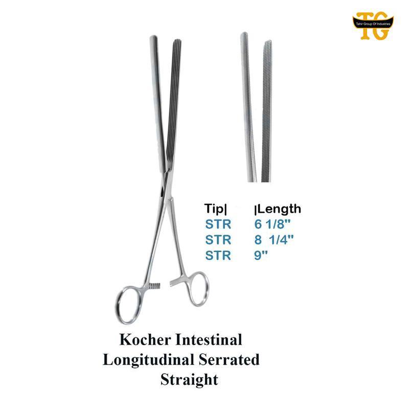 Kocher Intestinal Forceps, surgical instruments, TGI's own catalog photograph