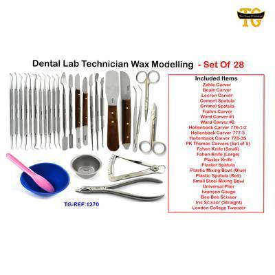 Dental Lab Technician Wax Modeling - Set Of 28, dental instruments, TGI's own catalog photograph